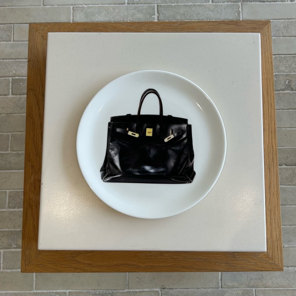 Ceramic plate (featuring the original Jane Birkin HERMES handbag). # 2 of 12.